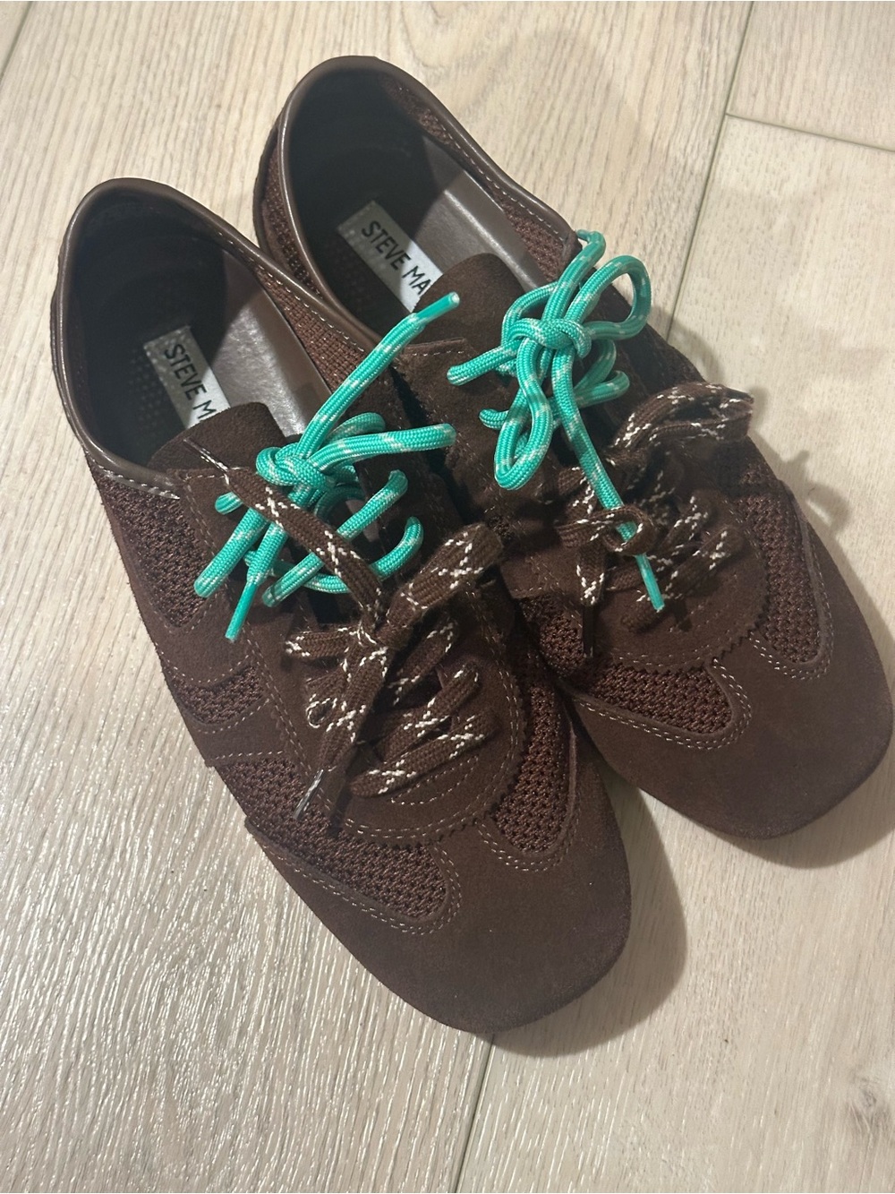 Steve Madden Brown Suede & Mesh Sneakers /
